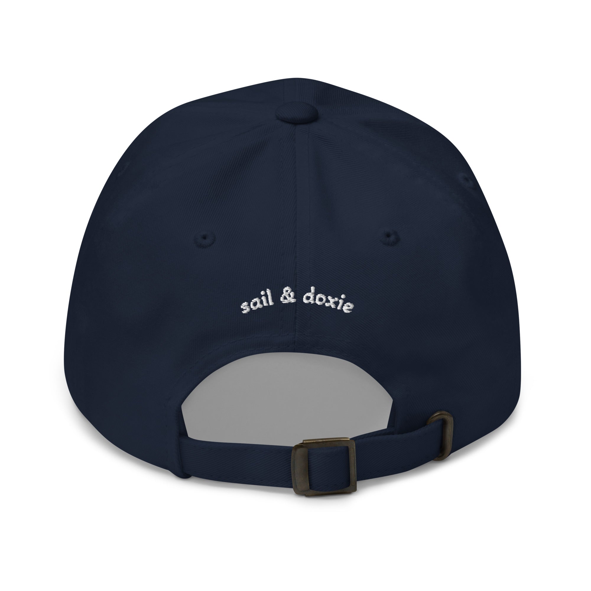 Sail & Doxie Boat Cap in Navy – Only Dead Fish Follow The Stream