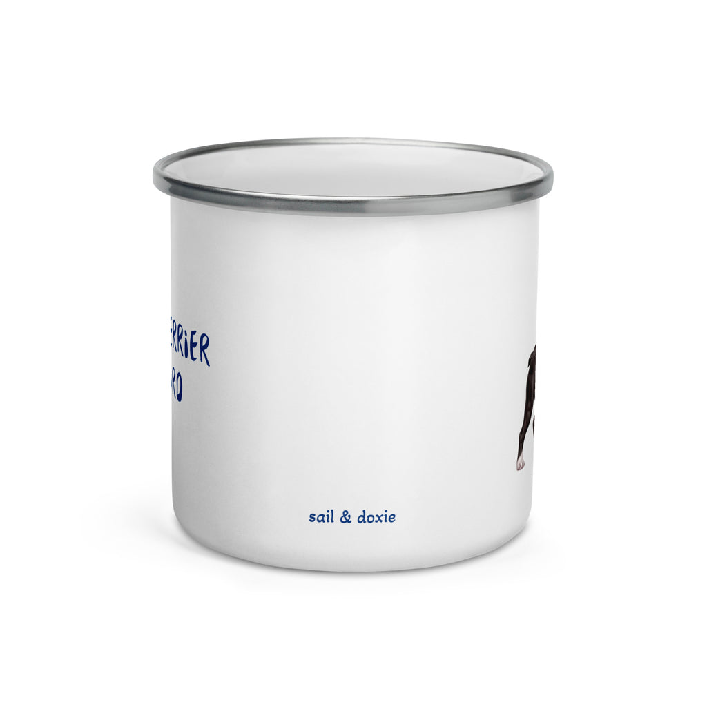 Sail & Doxie Enamel Mug – Boston Terrier On Board