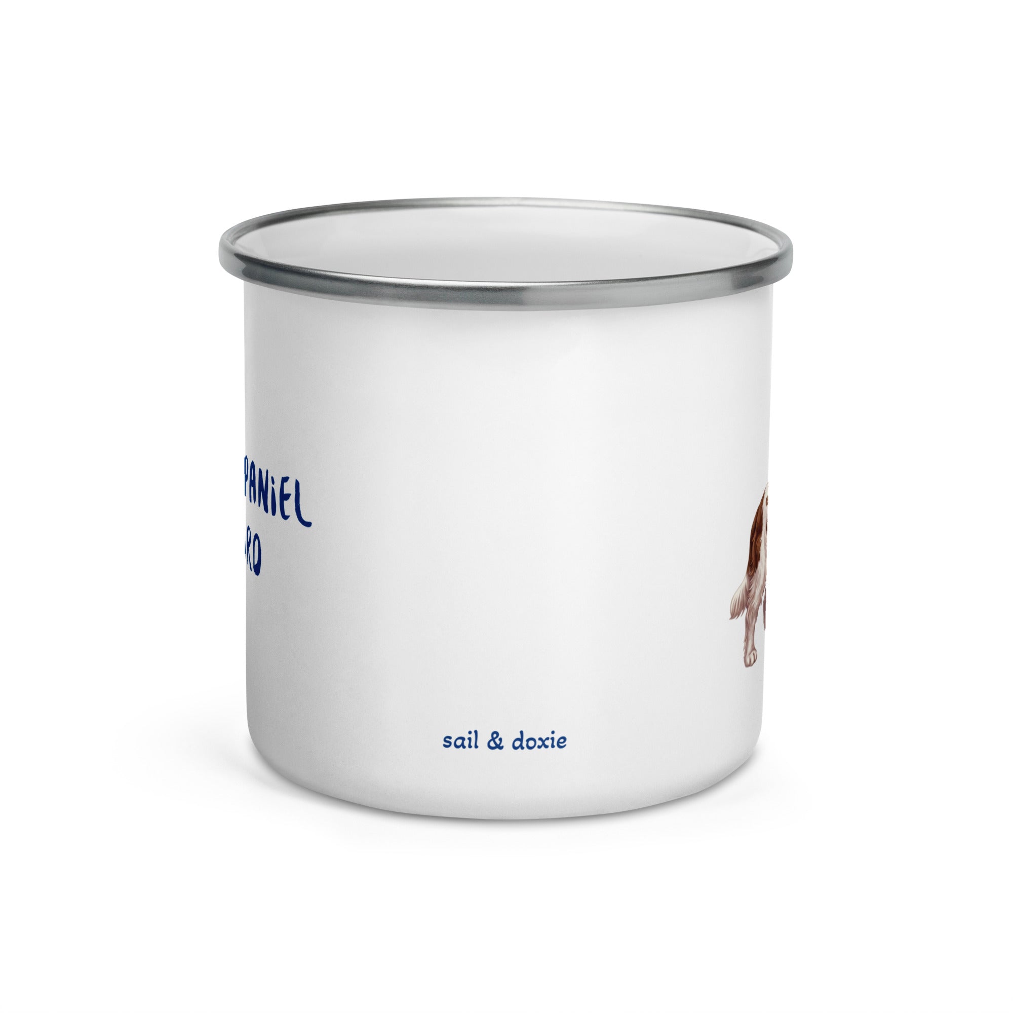 Sail & Doxie Enamel Mug – Springer Spaniel On Board
