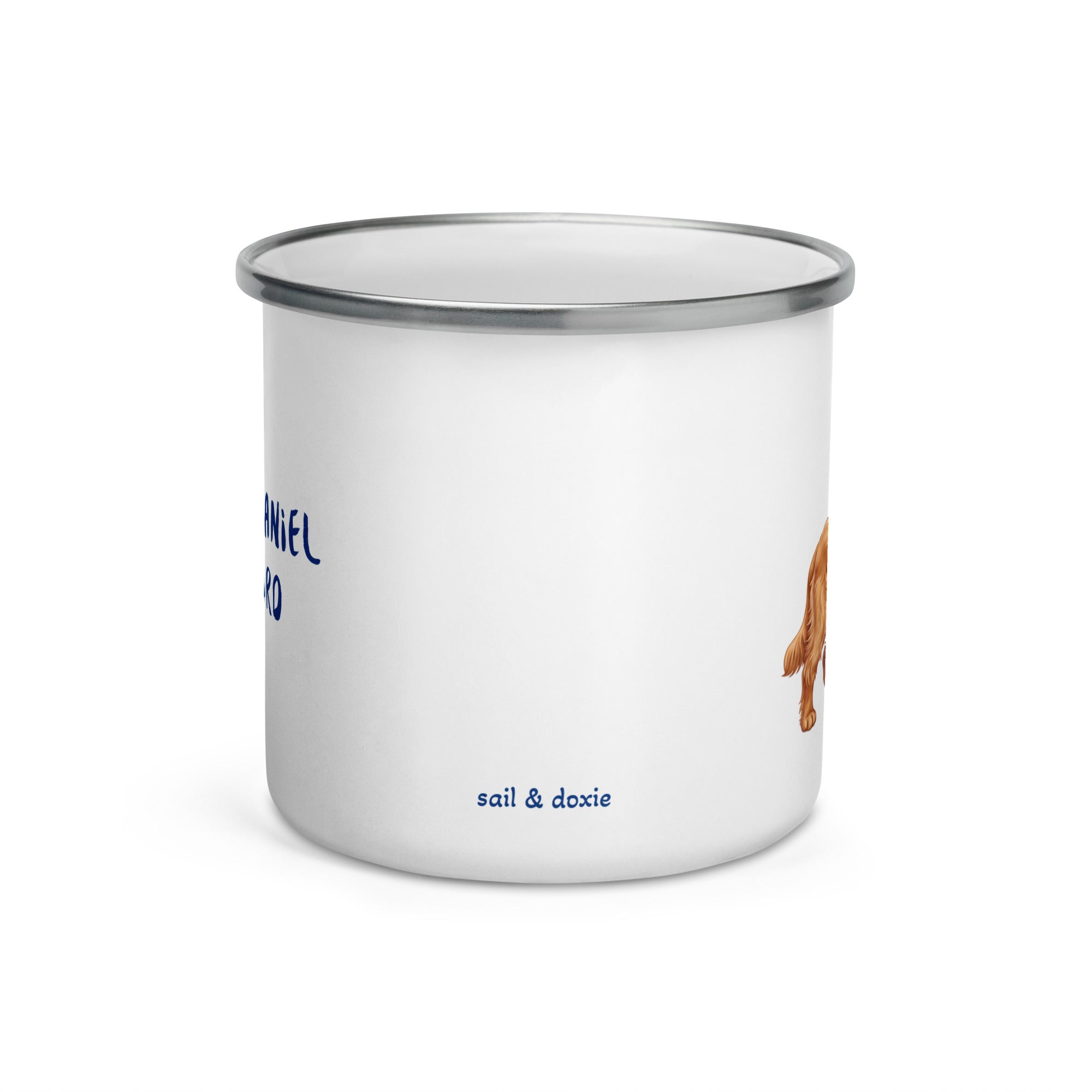 Sail & Doxie Enamel Mug – Cocker Spaniel On Board