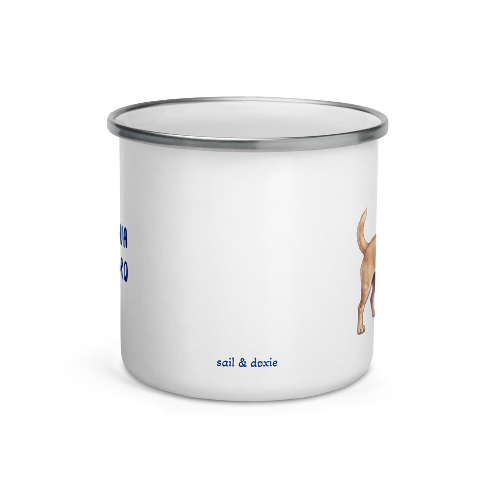 Sail & Doxie Enamel Mug – Chihuahua Shepherd On Board