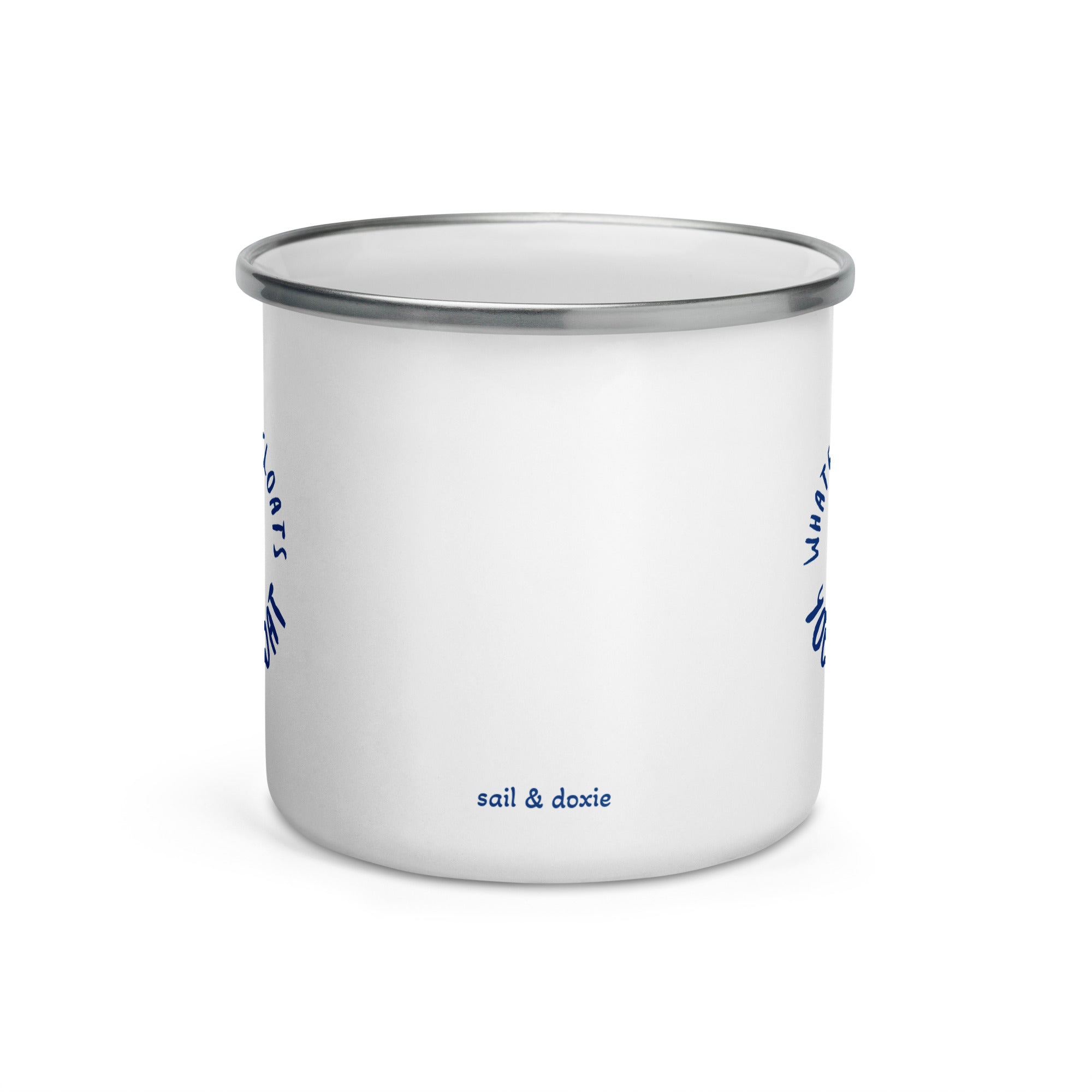 Sail & Doxie Enamel Mug – Whatever Floats Your Boat