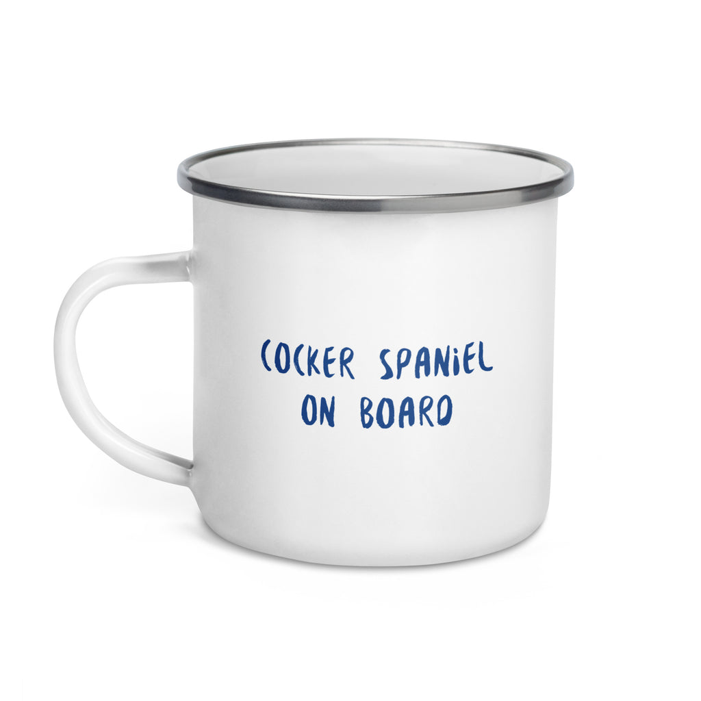 Sail & Doxie Enamel Mug – Cocker Spaniel On Board