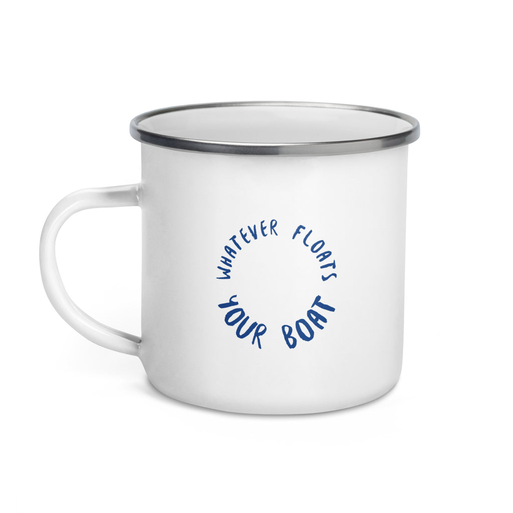 Sail & Doxie Enamel Mug – Whatever Floats Your Boat