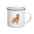Sail & Doxie Enamel Mug – Golden Retriever On Board