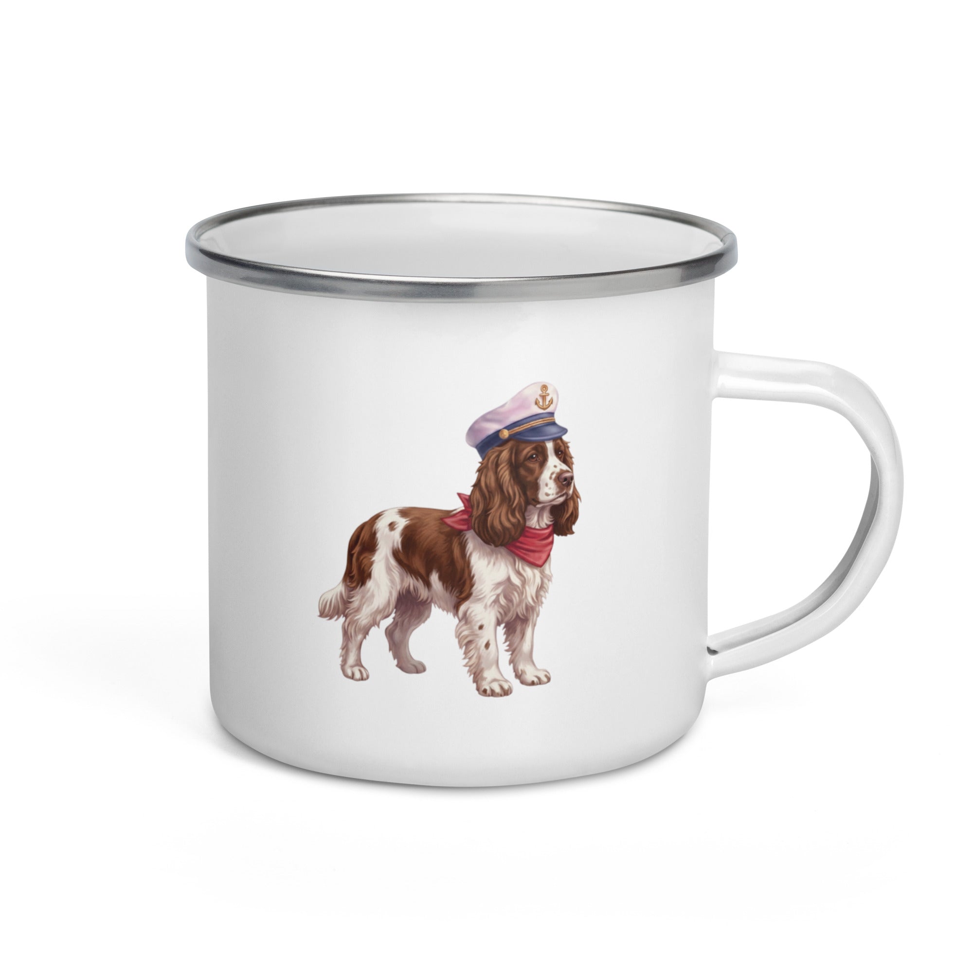 Sail & Doxie Enamel Mug – Springer Spaniel On Board