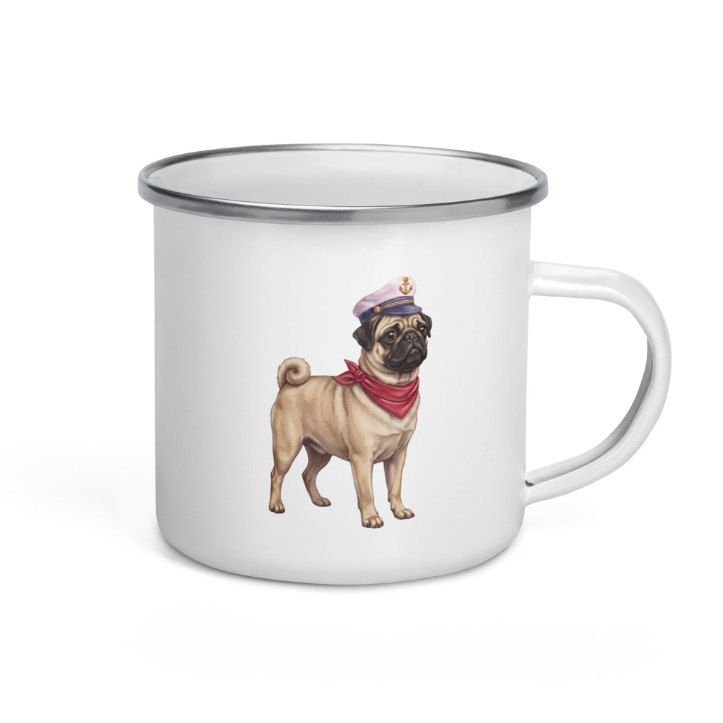 Sail & Doxie Enamel Mug – Pug On Board