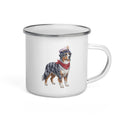 Sail & Doxie Enamel Mug – Australian Shepherd On Board