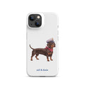 Sail & Doxie iPhone Case – Dachshund (chocolate) with captain's hat on a white background